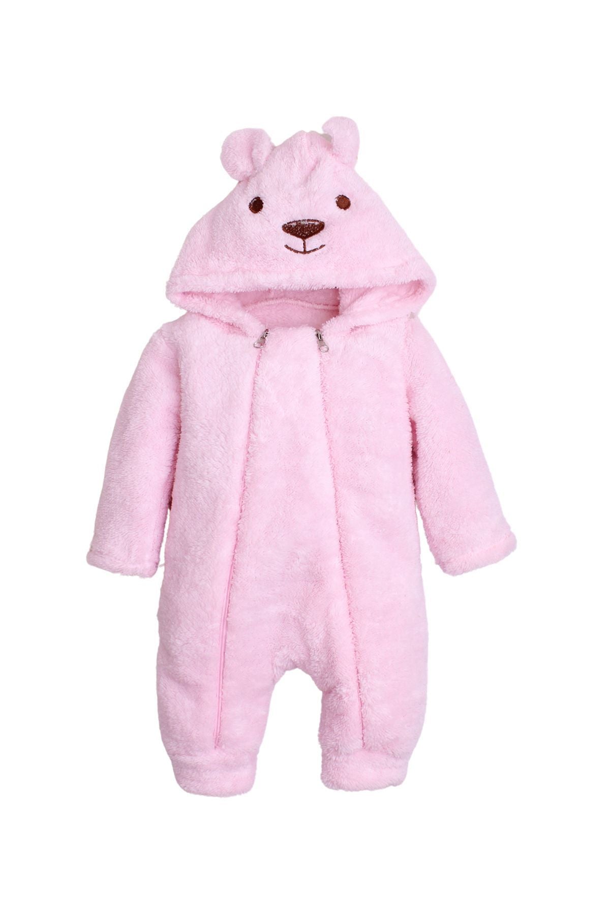 Welsoft Ayıcık Peluş Unisex Fermuarlı Kışlık Bebek Uyku Tulumu Çocuk Tulumu Çocuk Kostümü